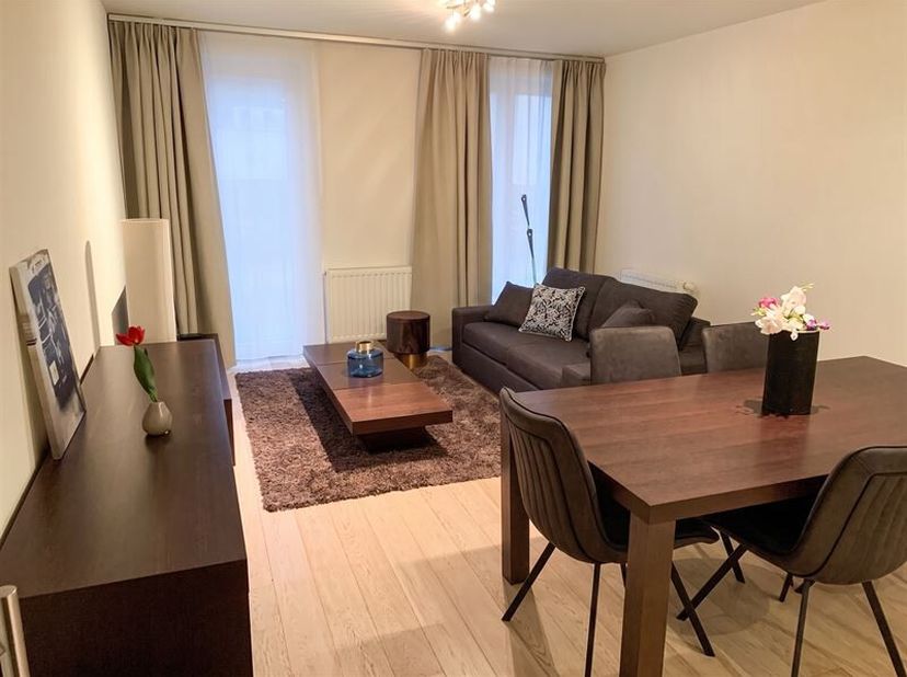 Description: Appartement situé dans une construction neuve meublé avec beaucoup de goût proche de la place du Luxembourg, au rez de chaussée.<br />
Co