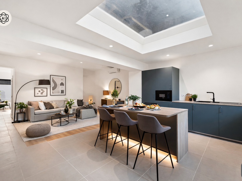 Maison moderne et rénovée avec goût, comprenant 4 chambres, située sur la Place de Flobecq, avec un grand jardin clôturé et une terrasse aménagée. Cet