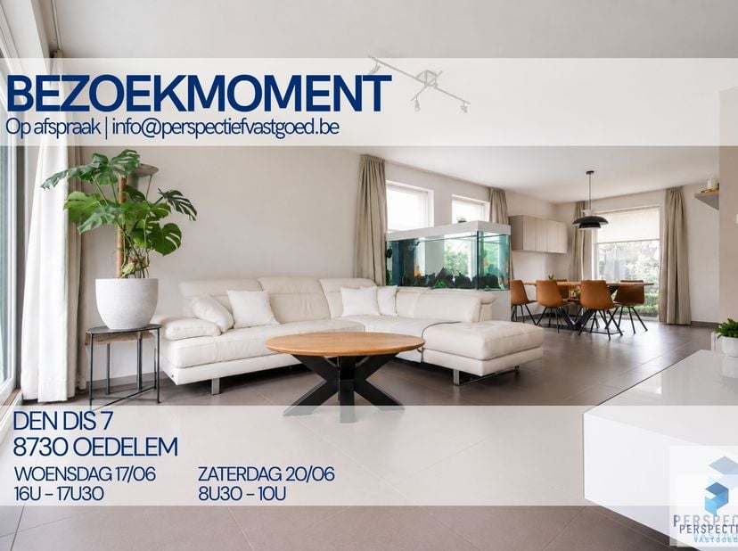BEZOEKMOMENT WOENSDAG 17/06 VAN 16U TOT 17U30 - ZATERDAG 20/06 VAN 8U30 TOT 10U |<br />
Reserveer tijdig uw bezoek! via 050 550 750 of info@perspectie