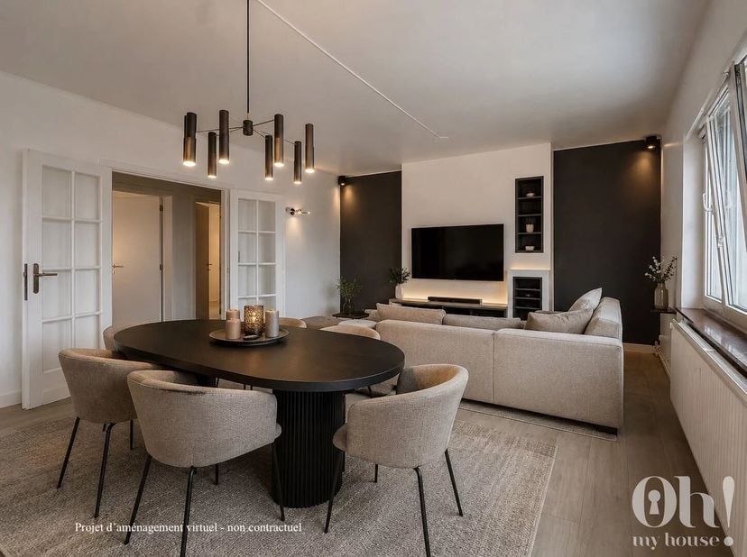 Oh my house vous présente ce superbe appartement deux chambres, idéalement situé à proximité immédiate du Palais des Expositions de Namur, des commerc