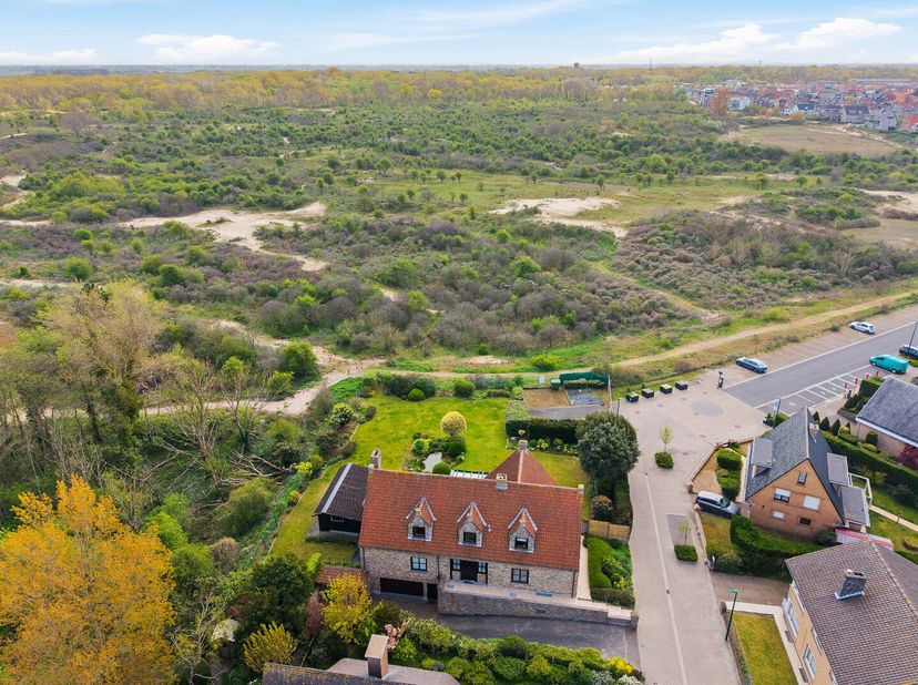 Grote en goed onderhouden villa op 13are grond met topligging aan de beschermde Houtsaeger duinen te De Panne. U bevindt zich op 500m van het strand e
