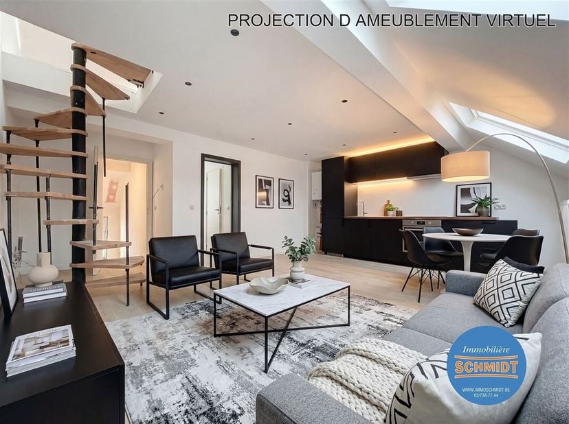 IMMOSCHMIDT (Ref 29619) - IXELLES (QUARTIER DE FLAGEY)- BESCHIKBAAR VOOR DIRECT: Aantrekkelijk duplex appartement in een klein, rustig en ideaal geleg