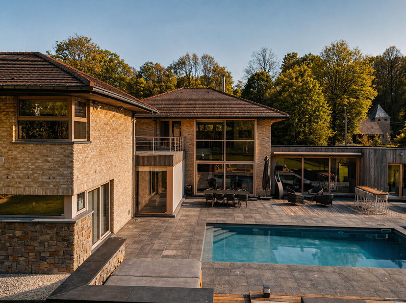 *** À VENDRE *** Petit-Enghien – Bois de Strihoux – Propriété d’exception unique avec terrain Sud-Ouest ! Villa récente (2006) de 5 chambres avec appa