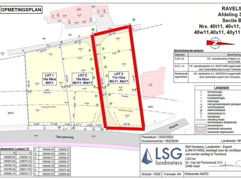 Terrain à bâtir pour une construction ouverte de 1113m²<br />
Emplacement :<br />
Le terrain à bâtir est idéalement situé sur la Tilburgseweg à Poppel