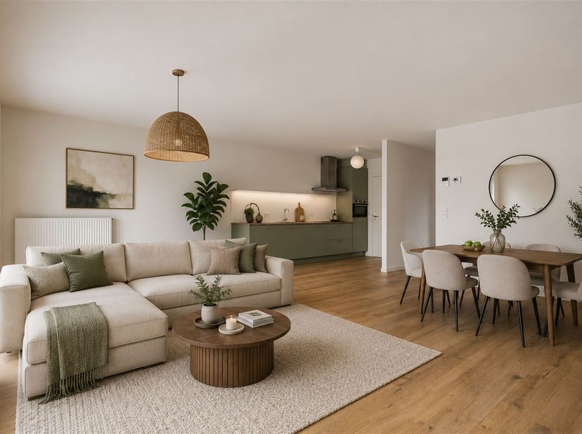 In de rustige Gelaagstraat te Steendorp bevindt zich dit recente gelijkvloerse appartement, gelegen in een aangename woonomgeving met vlotte verbindin