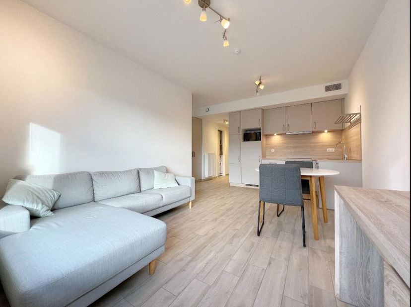 Situation et informations générales<br />
L’Immobilière Hendrix a le plaisir de vous proposer ce superbe appartement MEUBLE 1 chambre d’environ 50 m²,