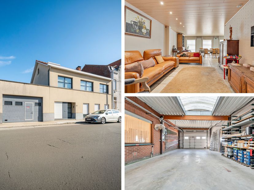 Ruime woning, boordevol mogelijkheden (zelfstandige activiteit/cohouse/etc.)<br />
Gelijkvloers: Inkom, leefruimte, keuken, bergplaats, badkamer, ruim