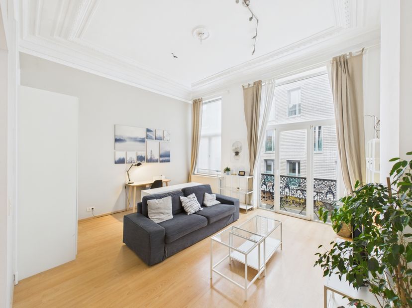 Bailli District | Place Flagey | Appartement met 1 slaapkamer!<br />
Het appartement bestaat uit een hal, een woonkamer met open keuken, een badkamer