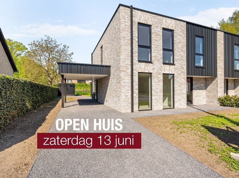 Open huis op zaterdag 13/06/2026 tussen 10u en 14u.<br />
In het rustige hart van Opitter, midden in het GrensPark Kempenbroek en aan de oever van de