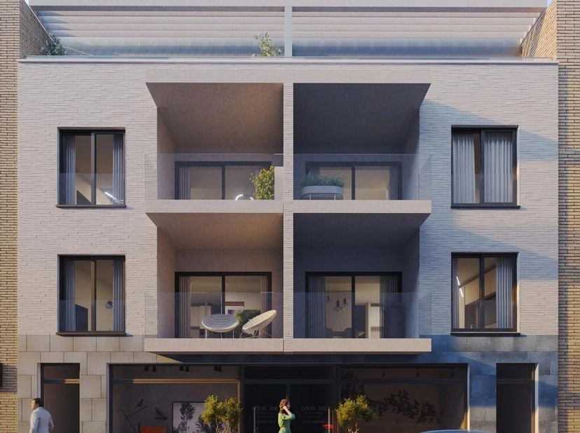 Junot-Victoire stelt dit 2 SLPK appartement met 2 terrassen voor. Het uitzicht op de groene dak aan het achter kant van het pand brengt rust en groen