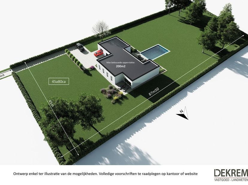 ! IN OPTIE - VERKOOP IN AFHANDELING !<br />
Waar vind je nog een achterliggende bouwgrond van ca 46 a voor een open bebouwing in een rustige omgeving,