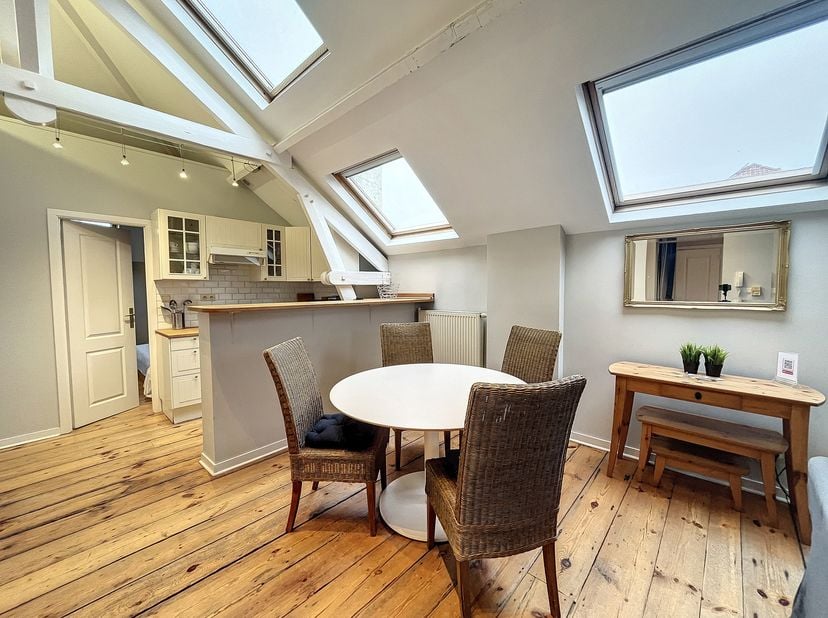 Europese Commissie I Square Marie Louise: licht, volledig gemeubileerd appartement met twee slaapkamers op de 3e verdieping. Het is als volgt ingedeel