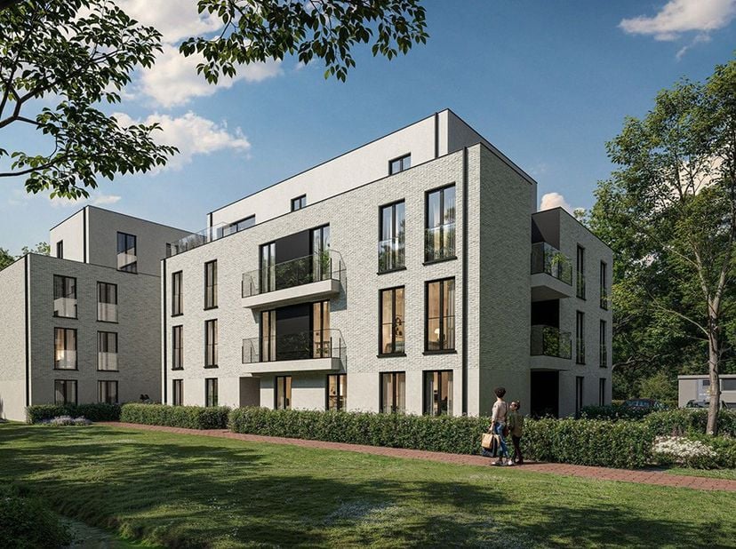 Cet appartement de 2 chambres, doté d’un vaste espace de vie avec cuisine ouverte et d’une agréable terrasse, situé au 1er étage, fait partie du proje