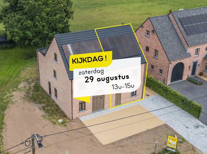 KIJKDAG | Kom zaterdag 29 augustus vrijblijvend deze woning bekijken tussen 13u en 15u.<br />
Ontdek deze halfopen nieuwbouwwoning gebouwd in landelij