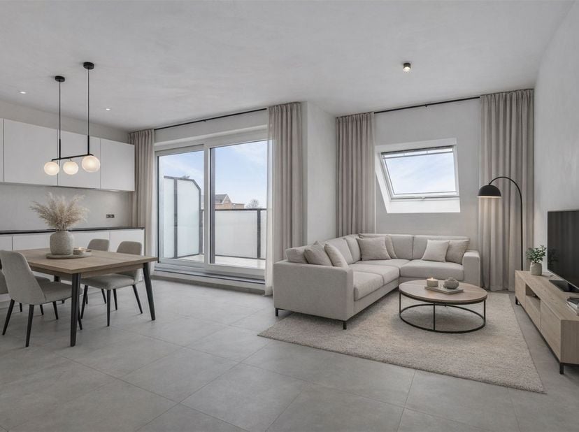 Nieuwbouwappartement van 73 m² met 2 slaapkamers en ruim terras in Kapelle-op-den-Bos<br />
Oplevering voorzien laatste kwartaal 2025.<br />
Ontdek