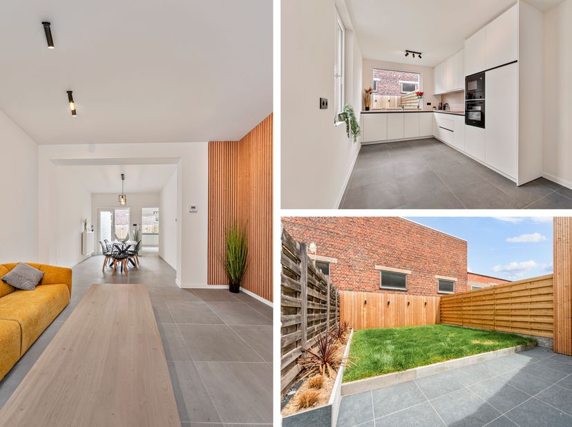 Deze instapklare woning werd anno 2026 volledig gerenoveerd en beschikt over een aangelegde tuin met terras.<br />
Horeca, warenhuizen, scholen,... zi