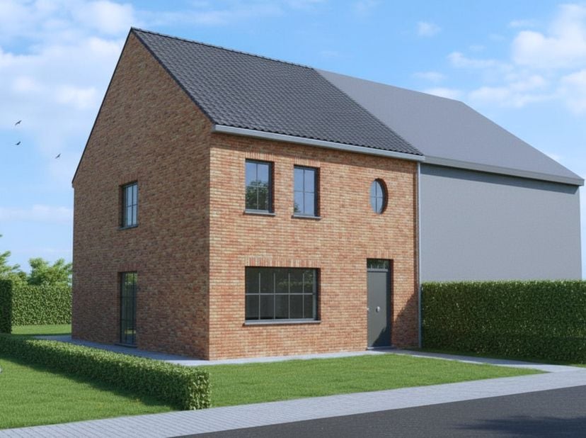 Nieuw te bouwen halfopen bebouwing te Lierde<br />
Voorbeeldwoning: Indeling volledig naar keuze.<br />
<br />
Onze woningen worden gebouwd met kwalit
