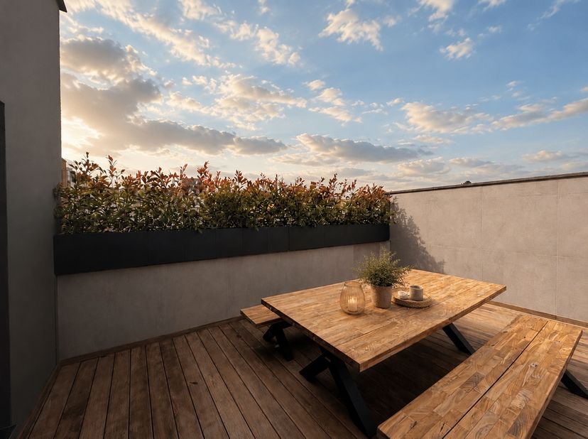 Instapklaar appartement met 2 slaapkamers, ruim terras en zeer lage gemeenschappelijke kosten<br />
Ontdek dit stijlvolle appartement met 2 slaapkamer