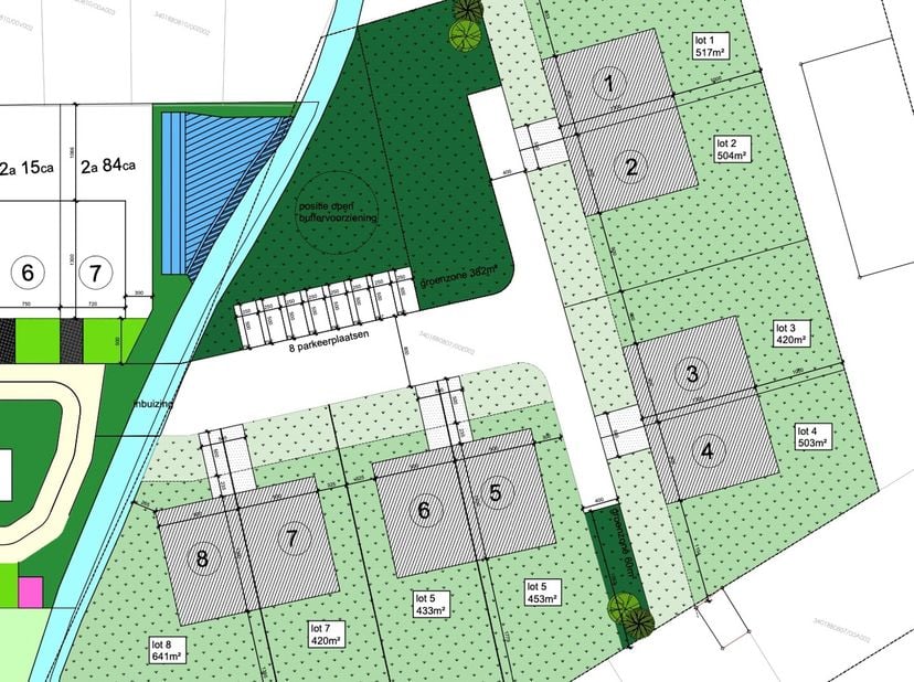 Goedgekeurde verkaveling van 8 loten bouwgrond. Rustig &amp; aangenaam gelegen, in ANZEGEM. UNIEKE KANS!