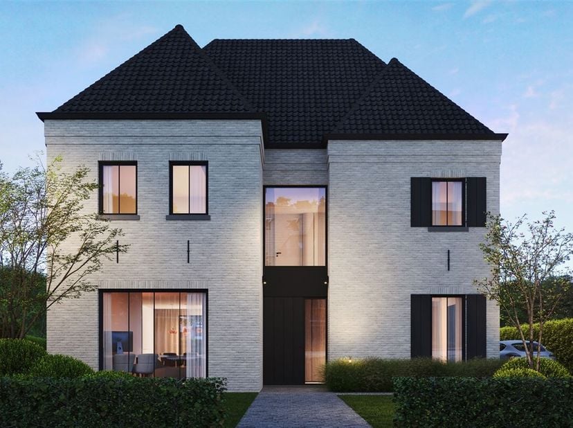 Nieuwbouwvilla (open bebouwing) met stijlvolle architectuur en zicht op groen in Alken.<br />
Omgeving<br />
Gelegen in Alken, een rustige en groene g