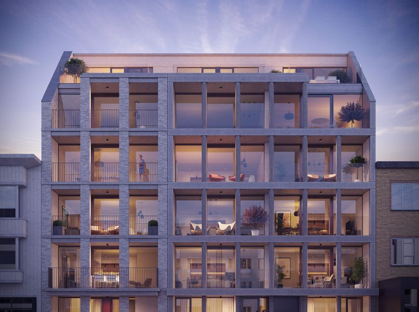 Dit nieuwbouwproject doet mee met de ERA Open Werf Dag op zaterdag 25 oktober van 14u tot 16u."Sint-Idesbald: nieuwbouwappartement met ruim zonneterra