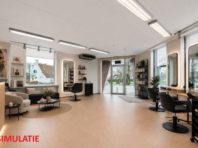 Local commercial moderne et prêt à l'emploi avec appartement, idéalement situé à Beveren-Leie Vous recherchez un emplacement stratégique pour votre en