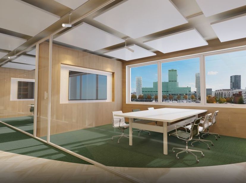 Espace de bureaux et entrepôt à Anvers. Panneaux solaires, pompes à chaleur, salle de fitness et padel indoor. Situé au Houtdok-Noordkaai dans la zone