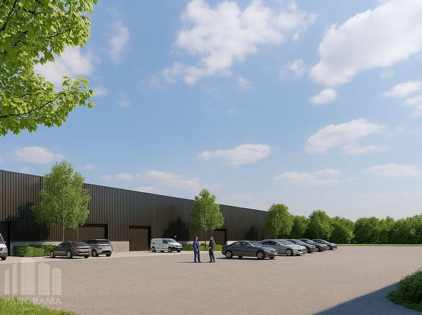 Uitstekend gelegen nieuwbouw magazijnruimte mét verhard buitenterrein in Sint-Lievens-Houtem (Bavegem) te koop. De site geniet van een vlotte bereikba