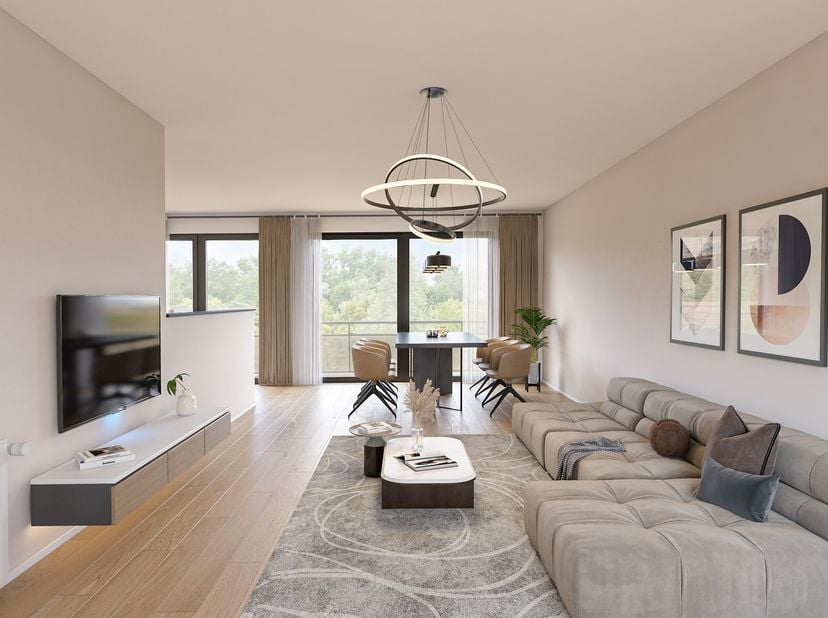 <br />
Op de derde verdieping van een verzorgde residentie uit 2007 kijkt dit appartement rechtstreeks uit over het Vijverpark. Twee terrassen — één o