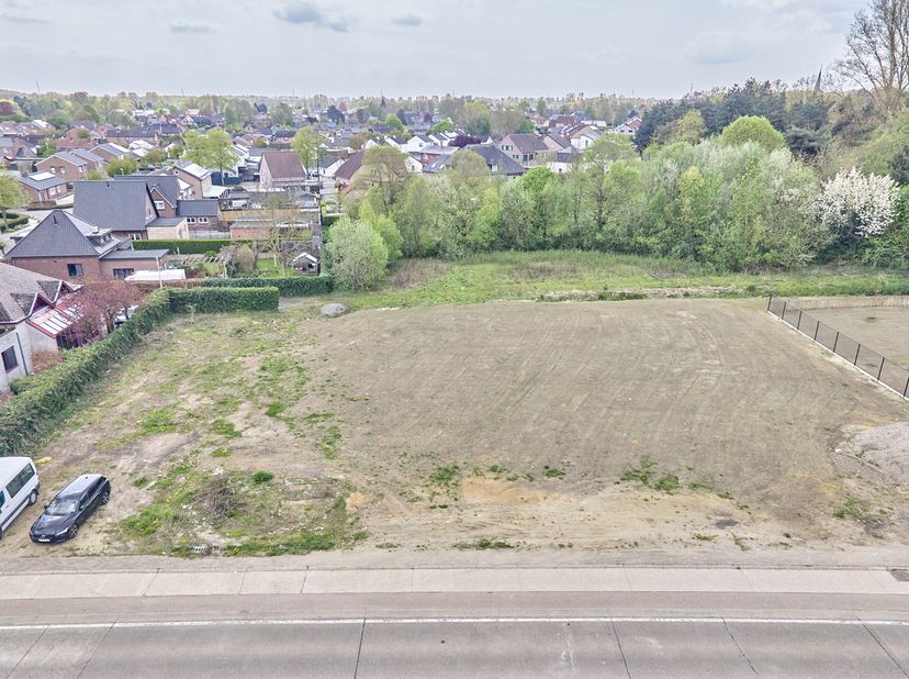 Nieuwe verkaveling in Neeroeteren aan de voormalige Melkerij bestaande uit 2 woningen op grote percelen, 3 bouwgronden met vergunde plannen en achterl