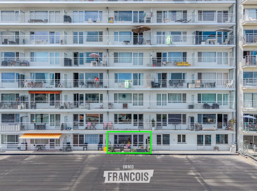 Deze ruime en volledig instapklare gelijkvloerse studio is rustig gelegen aan de achterzijde van de residentie in de Parklaan in Westende Bad. Dankzij