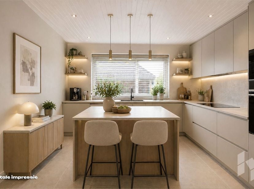 Gelijkvloerse woning (206 m²) met 3 slaapkamers, een veranda en een ruime garage op een perceel van 840 m².<br />
EPC waarde is momenteel 403 Kwh/m² (