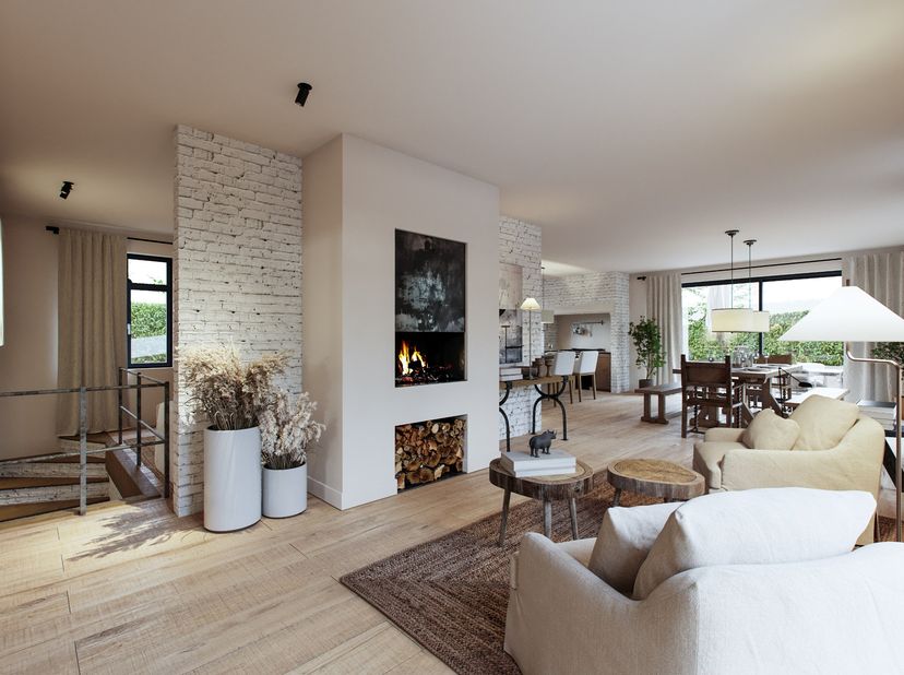 Rustig en landelijk gelegen vinden we deze nog te bouwen villa met bijgebouw, gesitueerd op een perceel van ca. 1,5 hectare. Dit uitgestrekte domein i