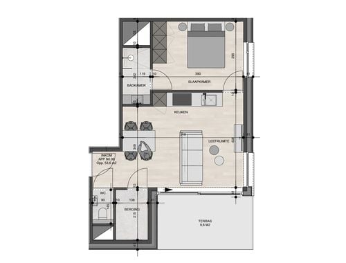                                         App. rez-de-chaussée à vendre à Mechelen-aan-de-Maas, € 175.000
