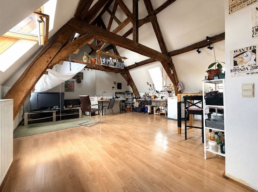 Mooi, licht appartement van 70m² in het centrum van Doornik.<br />
De woning, gelegen op de tweede verdieping van een residentie zonder lift, bestaat