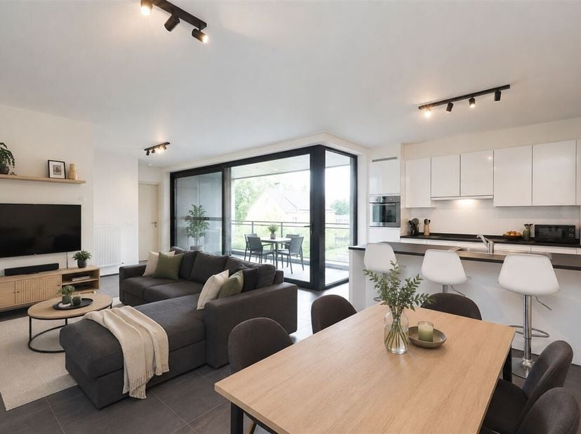 Tijdloos instapklaar appartement met 2 slaapkamers en ruim terras in Nieuwerkerken - Investeringsappartement<br />
Omgeving:<br />
+ Gelegen in het ru