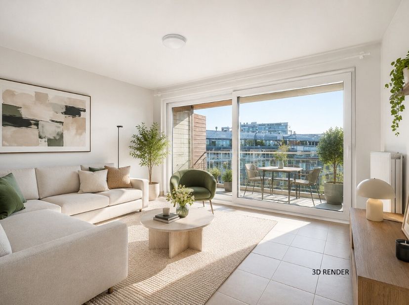 À vendre : appartement moderne au cur de Jette, situé dans les jardins verdoyants et à distance de marche du centre, des écoles, des transports en com