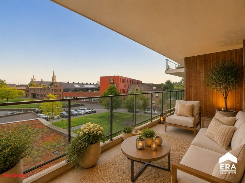 Recent appartement met zonnig terras en leuk uitzicht op een toplocatie in Ieper.Op een centrale ligging in Ieper bevindt zich dit charmante apparteme