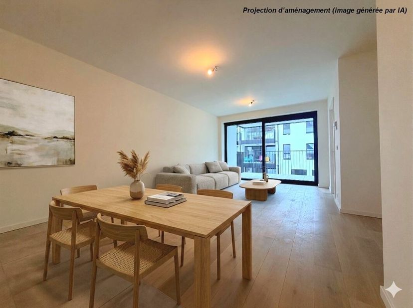 Magnifique appartement de 62 m² situé au 2ème étage de la nouvelle Résidence 7e Art en plein coeur du centre ville de Tournai et à deux pas de la Cath