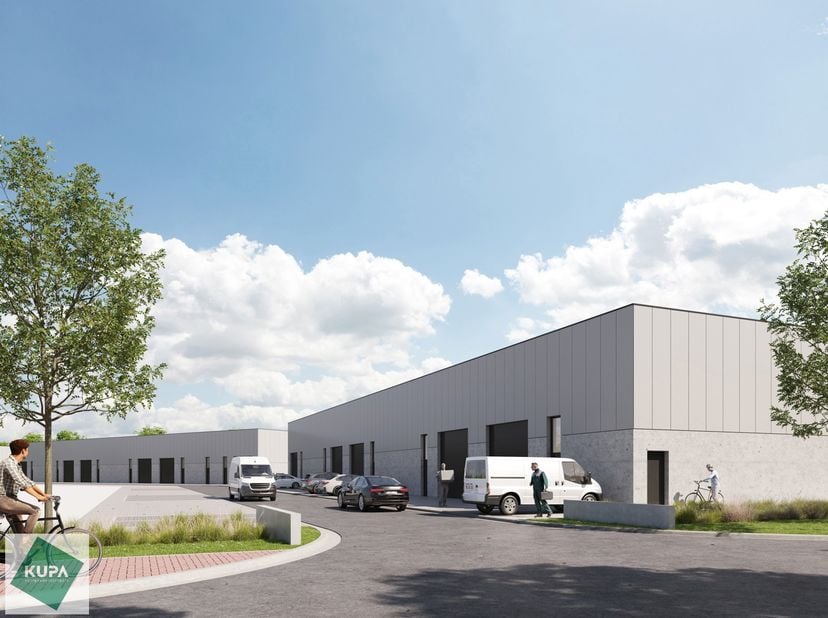 Deze moderne KMO-units, variërend van 130 m² tot 312 m² (samenvoegbaar), maken deel uit van een nieuw bedrijvenpark. Strategisch gelegen ten zuiden va