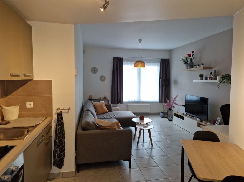 Superbe appartement d'une chambre dans un immeuble de construction récente, à proximité de la gare de Péruwelz et de toutes les commodités.<br />
Le b