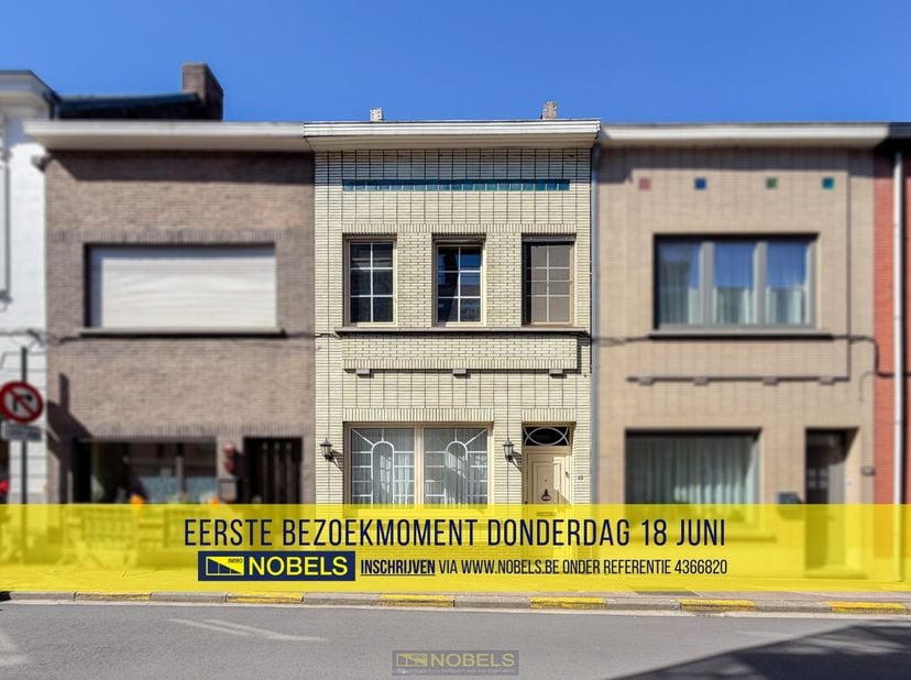 1ste bezoekdag donderdag 18 juni! Inschrijven kan via www.nobels.be onder referentienummer 4366820.<br />
<br />
CHARMANTE EN INSTAPKLARE STADSWONING,