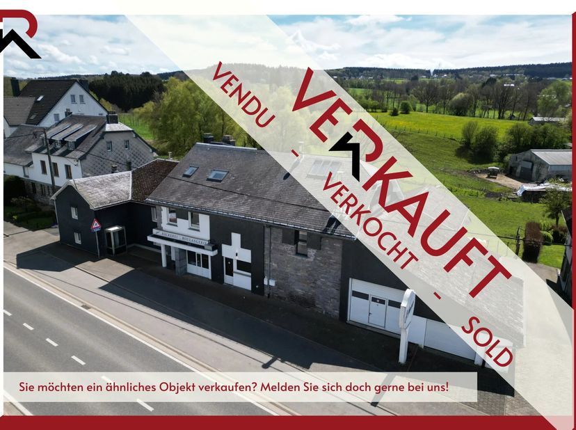 Nous avons le plaisir de vous proposer à la vente un impressionnant complexe immobilier dans la charmante localité de Recht, commune de St Vith. Ce bi