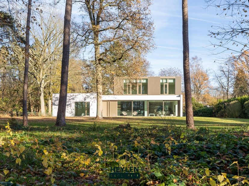 Gelegen aan een met bomen omzoomde laan, straalt deze vernieuwbouwvilla pure rust en verfijning uit. Omringd door groen en grenzend aan de prestigieuz
