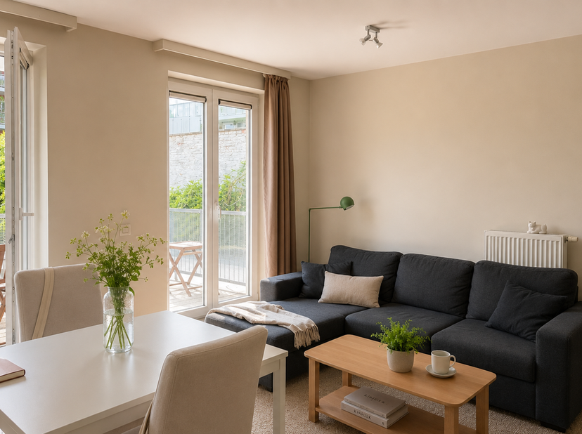 À VENDRE – Situé au Willem de Beersteeg 7, cet appartement lumineux bénéficie d’un emplacement unique au bord de l’eau, en plein cœur de Gand.<br />
P