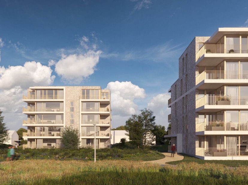 Residentie Blue Barrier: Heerlijk genieten met zicht op natuur en water in Lommel: Prachtig nieuwbouwappartement met één slaapkamer en terras, aan het