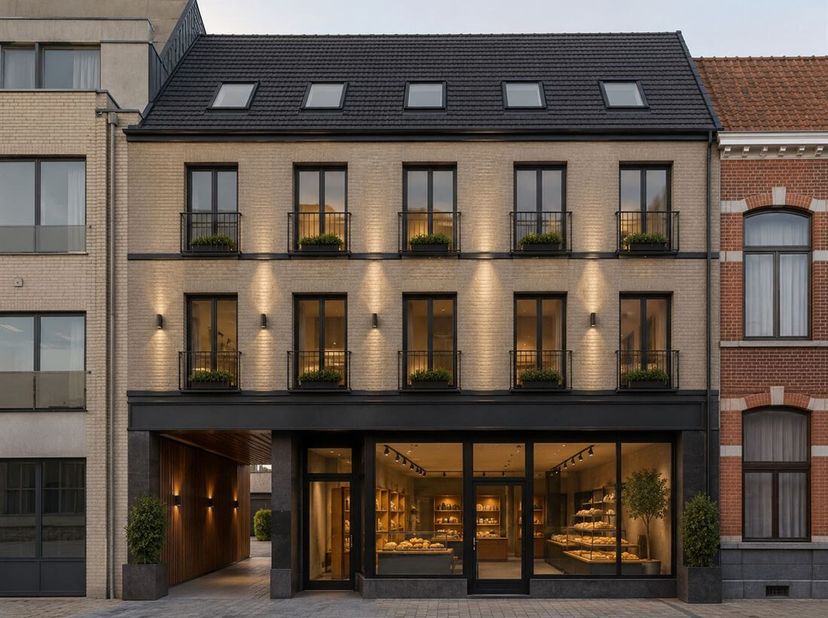 A Pastoor Mellaertsstraat 46 à Heist-op-den-Berg, vous trouverez une propriété commerciale spacieuse avec une forte visibilité sur la rue et un agence