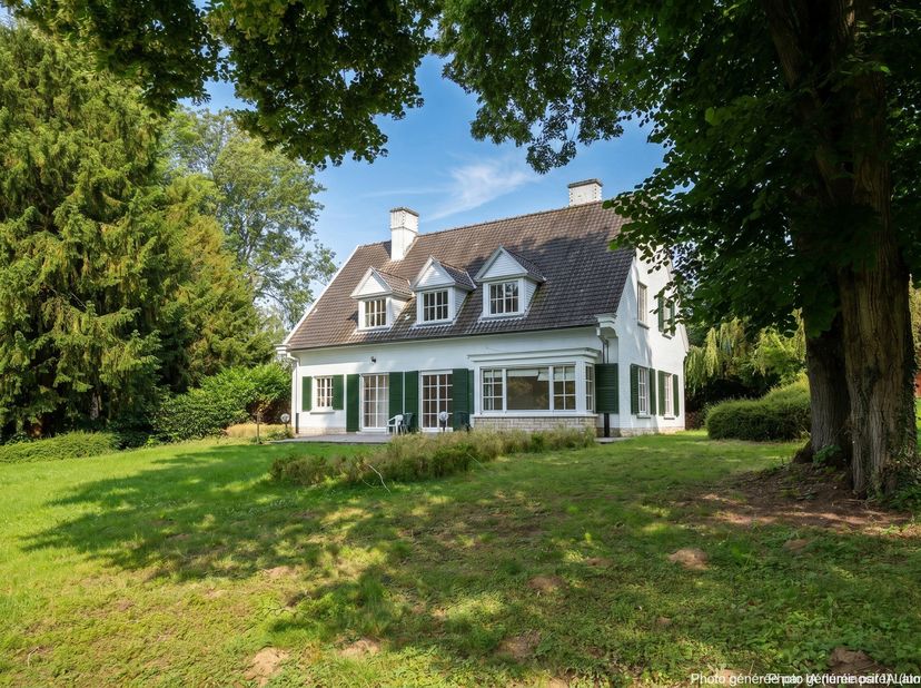 Sint-Genesius-Rode – Parvis, in een rustige en groene straat, op een prachtig perceel van bijna 20 are, omringd door natuur, ligt deze elegante villa