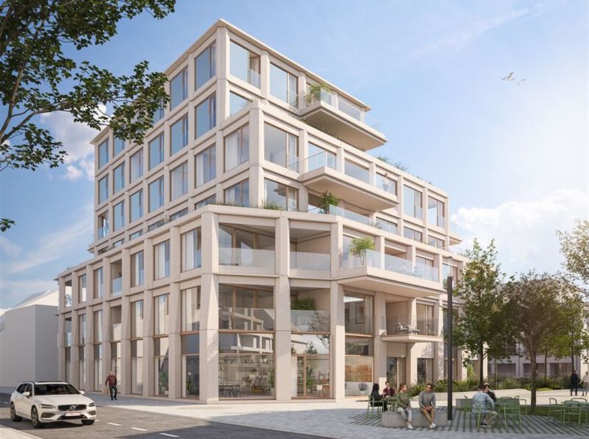 Overdekte parkeerplaatsen en garageboxen te koop in de benedenverdieping -1 en -2 van de nieuwe residentie Centr, momenteel in oprichting.  Oplevering