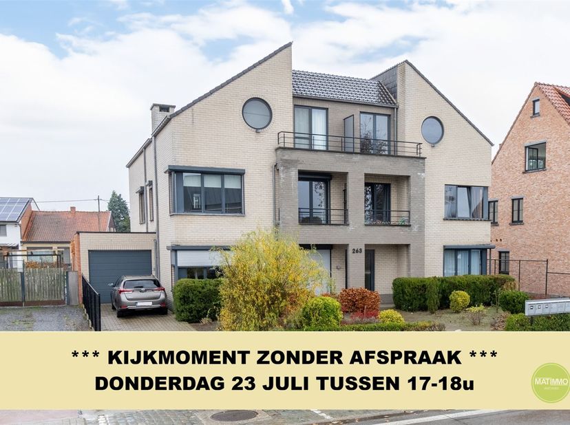 *** KIJKMOMENT ZONDER AFSPRAAK *** DONDERDAG 23 JULI TUSSEN 17-18u ***<br />
<br />
Ruim appartement (112m²) met 3 slaapkamers, prachtig terras én g